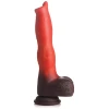 Creature Cocks Ramming Hound Thrusting & Vibrating Silicone Dildo w-Remote Control - Red-Brown