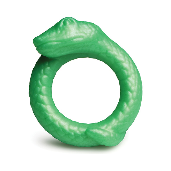 Creature Cocks Serpentine Silicone Cock Ring - Green - Image 4