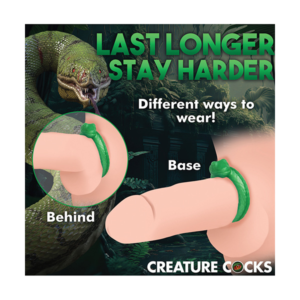 Creature Cocks Serpentine Silicone Cock Ring - Green - Image 2