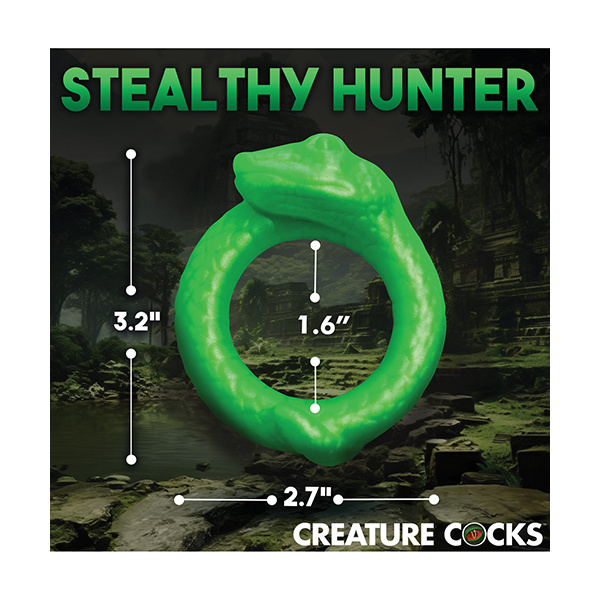 Creature Cocks Serpentine Silicone Cock Ring - Green - Image 5