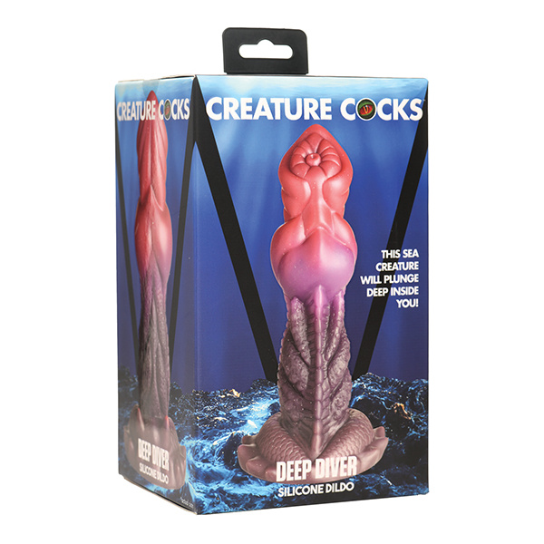 Creature Cocks Deep Diver Silicone Dildo - Multi Color