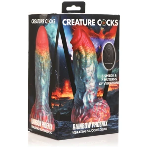 Creature Cocks Rainbow Phoenix Vibrating Dildo w-Remote Control - Rainbow