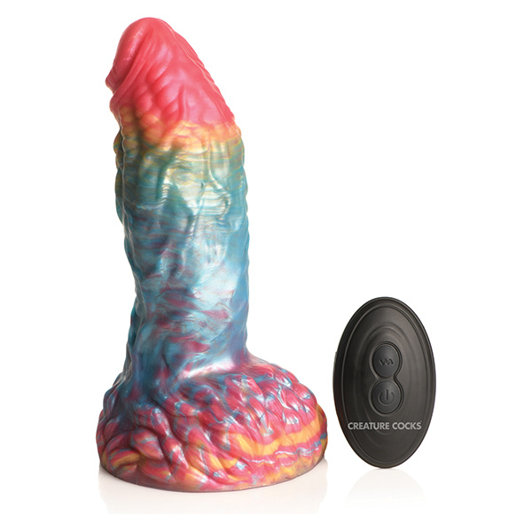 Creature Cocks Rainbow Phoenix Vibrating Dildo w-Remote Control - Rainbow - Image 2