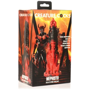 Creature Cocks Mephisto Silicone Dildo - Black-Red