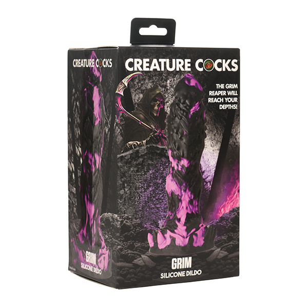 Creature Cocks Grim Silicone Dildo - Black-Purple