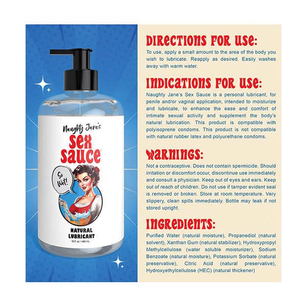 Naughty Jane's Sex Sauce Natural Lubricant - oz - Image 2