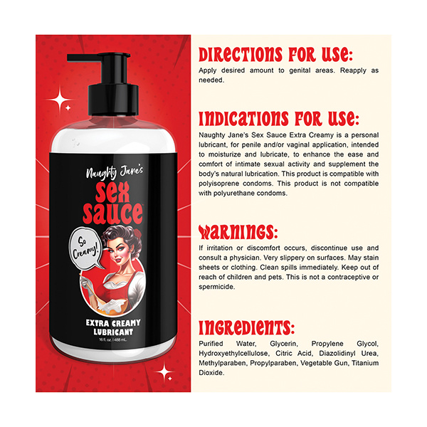 Naughty Jane's Sex Sauce Extra Creamy Lubricant - oz - Image 4