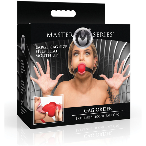 Master Series Gag Order Extreme Silicone Ball Gag - Red-Black