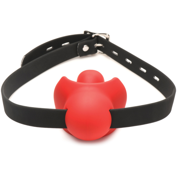 Master Series Gag Order Extreme Silicone Ball Gag - Red-Black - Image 2