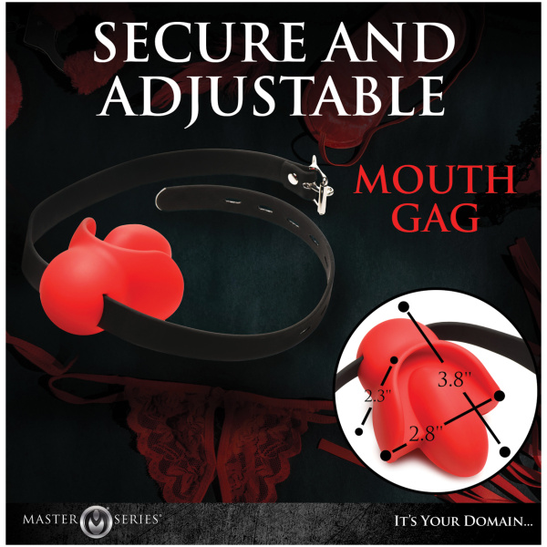 Master Series Gag Order Extreme Silicone Ball Gag - Red-Black - Image 5