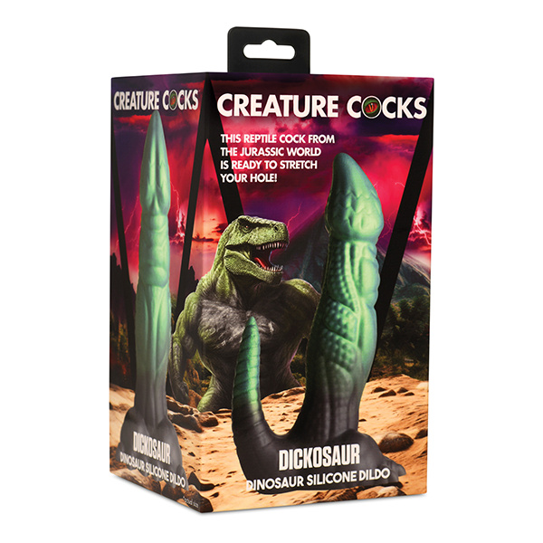 Creature Cocks Dickosaur Dinosaur Silicone Dildo  - Black-Teal