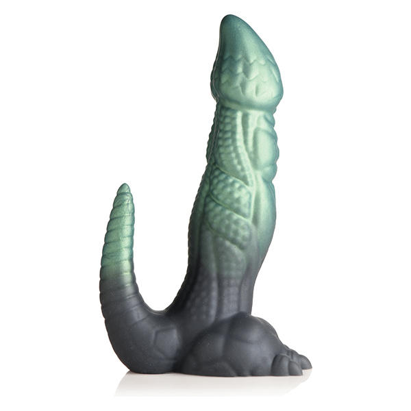 Creature Cocks Dickosaur Dinosaur Silicone Dildo  - Black-Teal - Image 2