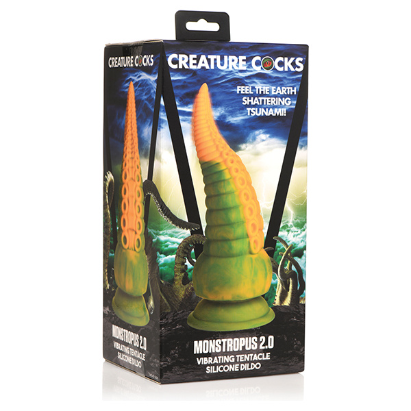 Creature Cocks Monstropus 2.0 Vibrating Tentacle Silicone Dildo - Yellow-Green