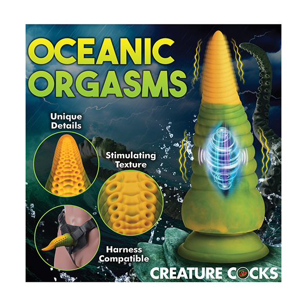 Creature Cocks Monstropus 2.0 Vibrating Tentacle Silicone Dildo - Yellow-Green - Image 2