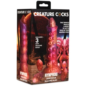 Creature Cocks Nymphoid Ovipositor Silicone Dildo w-Eggs - Multi Color