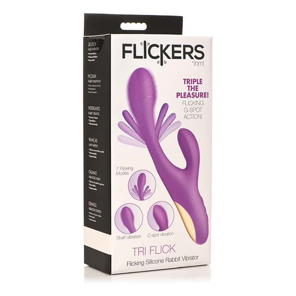 Inmi Tri-Flick Flicking Rabbit Vibrator - Purple