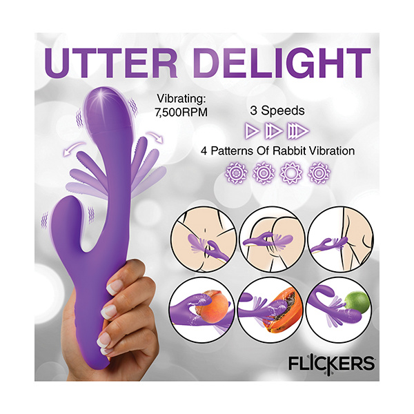 Inmi Tri-Flick Flicking Rabbit Vibrator - Purple - Image 2