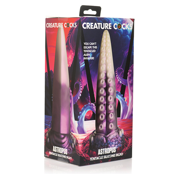 Creature Cocks Astropus Tentacle Silicone Dildo - Purple-White