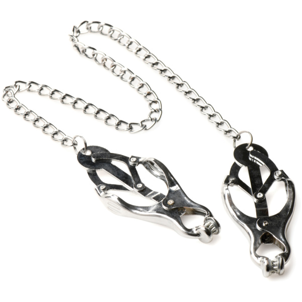 Master Series Tyrant Spiked Clover Nipple Clamps - Silver - Image 2