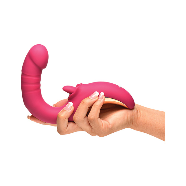 Lickgasm Tease & Please Thrusting & Licking Vibrator - Pink - Image 2