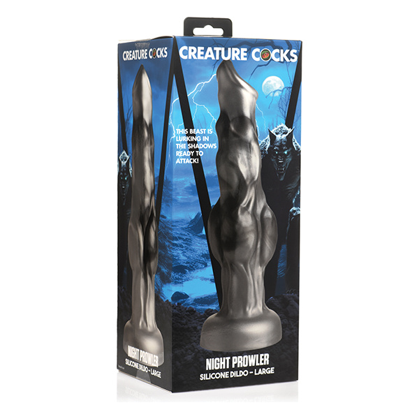 Creature Cocks Night Prowler Silicone Dildo - Black/Silver