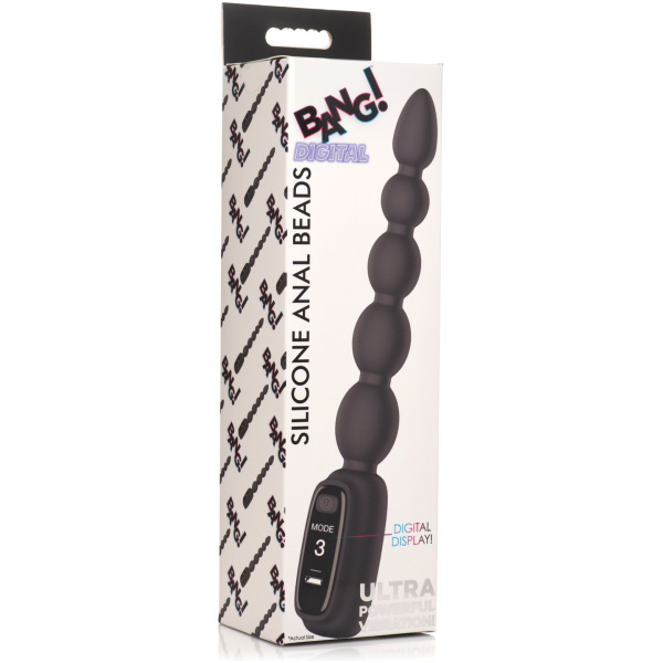 Bang! Digital Silicone Anal Beads - Black