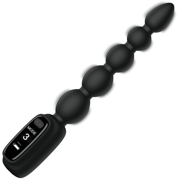 Bang! Digital Silicone Anal Beads - Black - Image 3