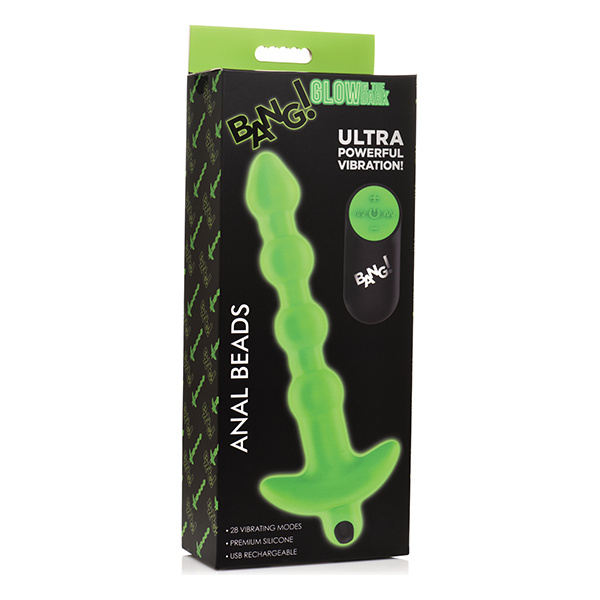 Bang! Glow in the Dark 28X Remote Controlled Anal Beads