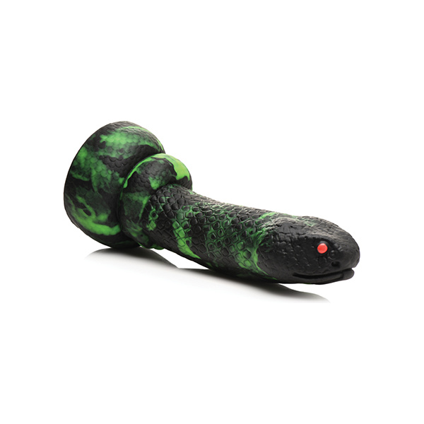 Creature Cocks Python Silicone Dildo - Black-Green - Image 4