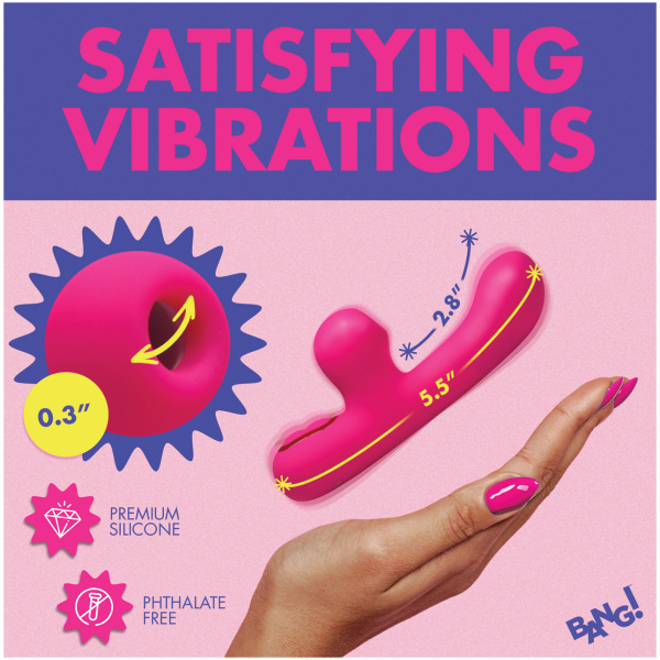 Bang! 10X G-Spot Rabbit Vibrator w-Suction - Pink - Image 5