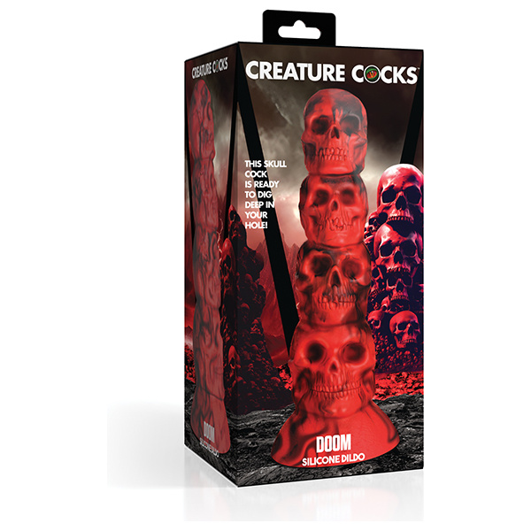 Creature Cocks Doom Silicone Dildo - Red-Black