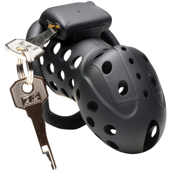 Master Series Lock Down Chastity Cage - Black - Image 5