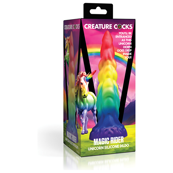 Creature Cocks Magic Rider Unicorn Silicone Dildo - Rainbow - Image 5