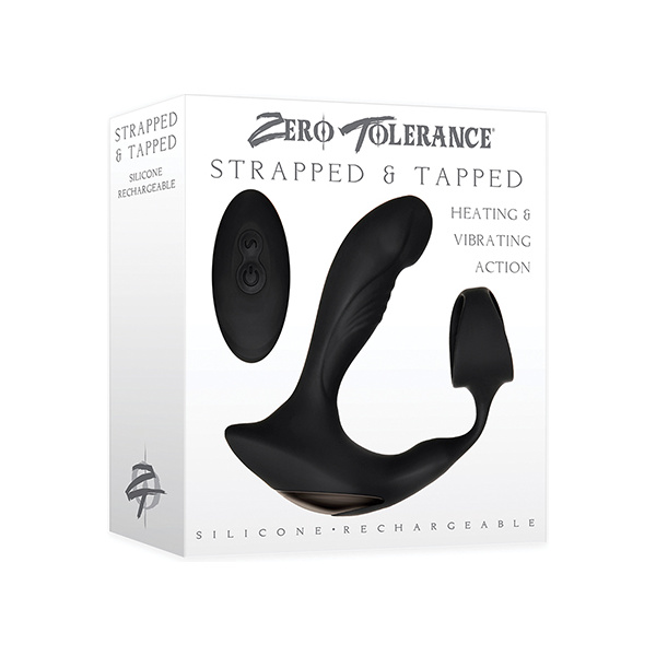 Zero Tolerance Strapped & Tapped Rechargeable Prostate Vibrator - Black