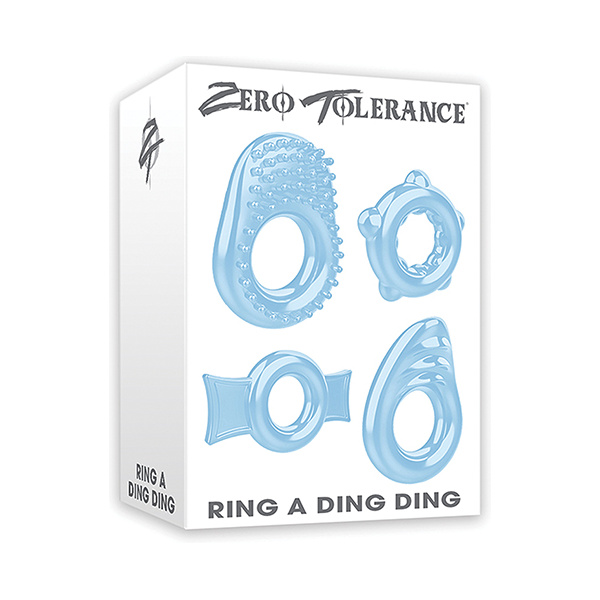 Zero Tolerance Ring a Ding Ding Set of 4 Cock Rings - Blue