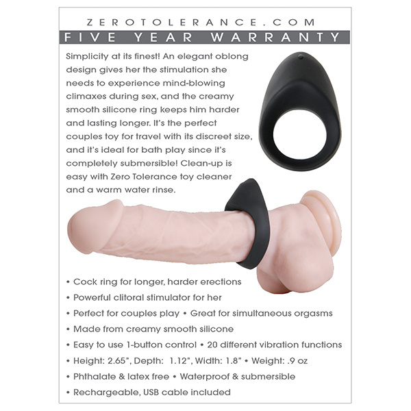 Zero Tolerance Night Rider Cock Ring - Black - Image 2