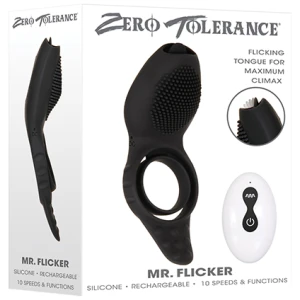 Zero Tolerance Mr. Flicker Vibrating Cock Ring - Black