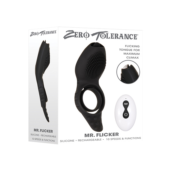 Zero Tolerance Mr. Flicker Vibrating Cock Ring - Black