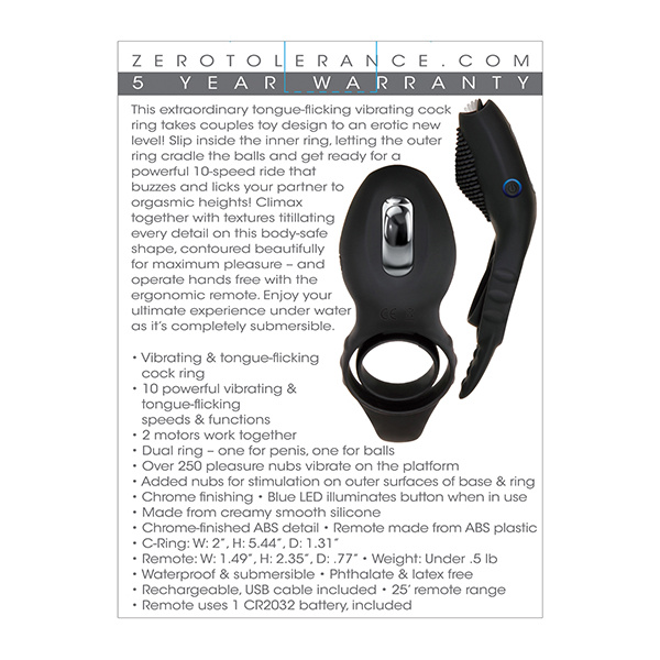 Zero Tolerance Mr. Flicker Vibrating Cock Ring - Black - Image 3