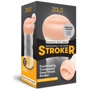 ZOLO Realistic Deep Throat Dual Density Transparent Stroker