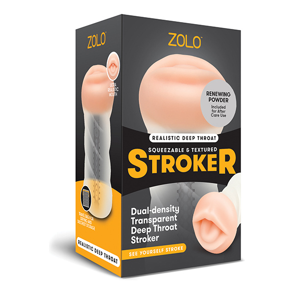 ZOLO Realistic Deep Throat Dual Density Transparent Stroker