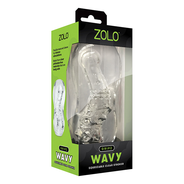 ZOLO Gripz Wavy Stroker - Clear
