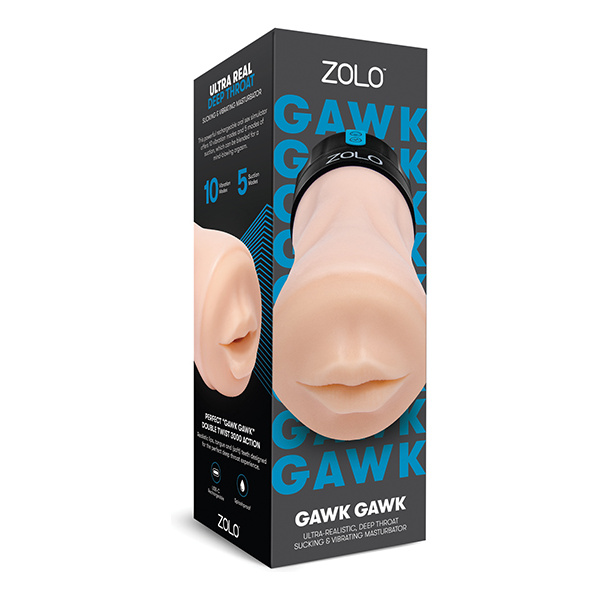 ZOLO Gawk Gawk Deep Throat Vibrating Masturbator - Ivory