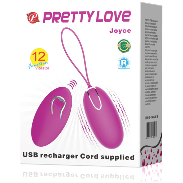 Pretty Love Joyce Vibrating Egg w-Remote Control - Fuchsia