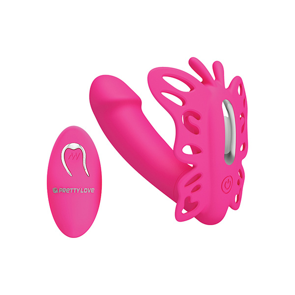 Pretty Love Katherine Wearable Butterfly Vibrator - Fuchsia - Image 4