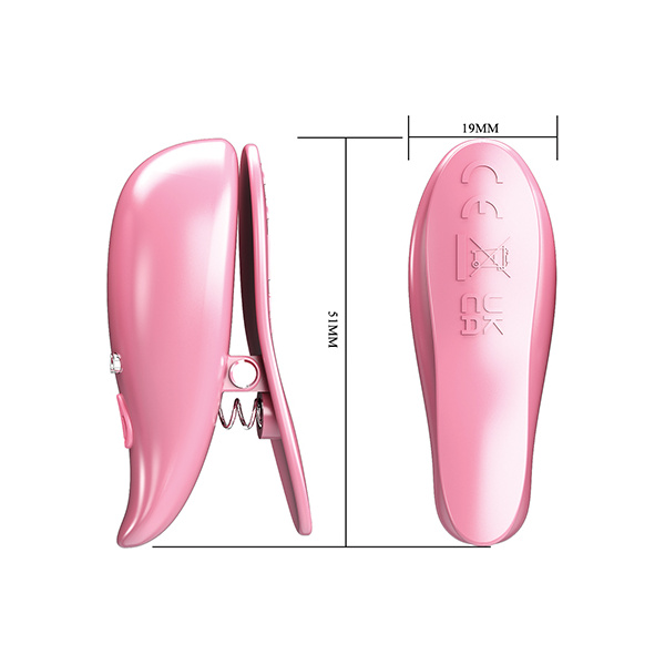 Pretty Love Leaf Wireless Vibrating Nipple Clamps - Pink - Image 3