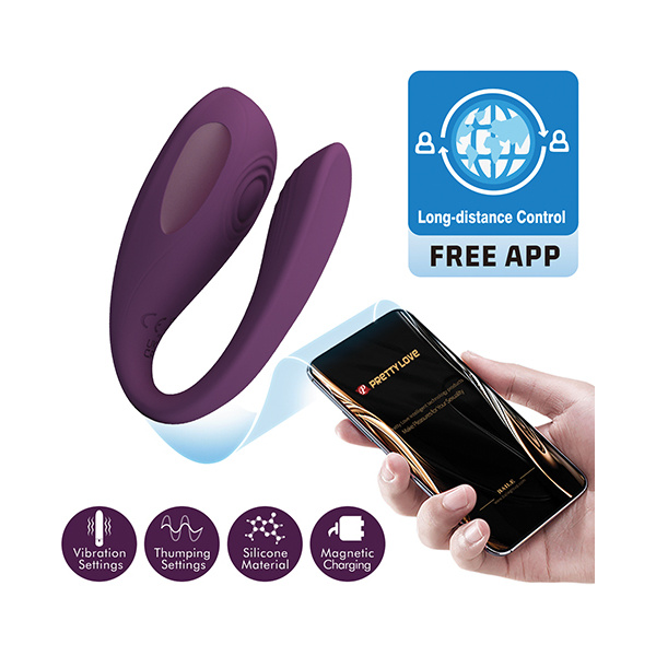 Pretty Love Aari Thumping Dual Vibrator - Purple - Image 4