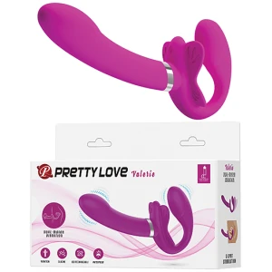 Pretty Love Valerie Vibrating Strapless Strap On - Fuchsia