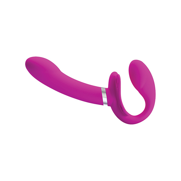 Pretty Love Valerie Vibrating Strapless Strap On - Fuchsia - Image 4