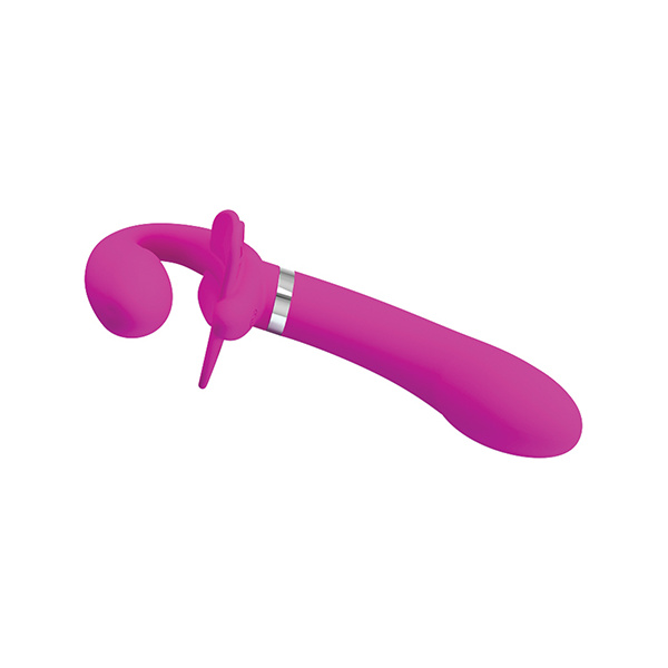 Pretty Love Valerie Vibrating Strapless Strap On - Fuchsia - Image 3